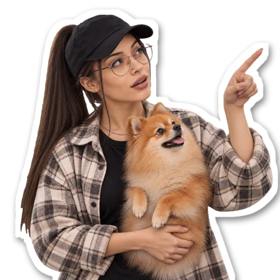 The host and Varya the spitz react to your answer